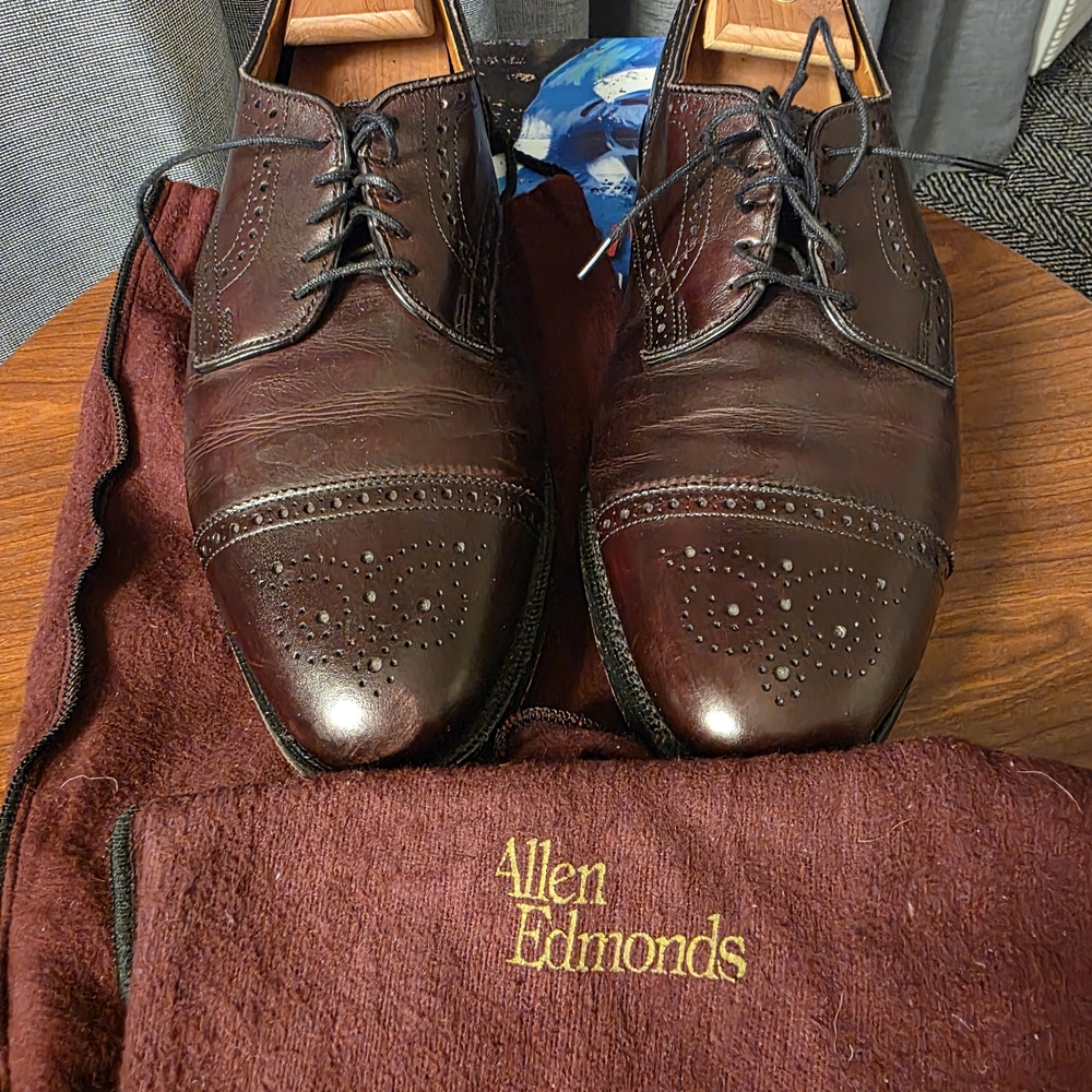 Allen Edmonds Men's SANFORD Brown Leather Dress Shoes